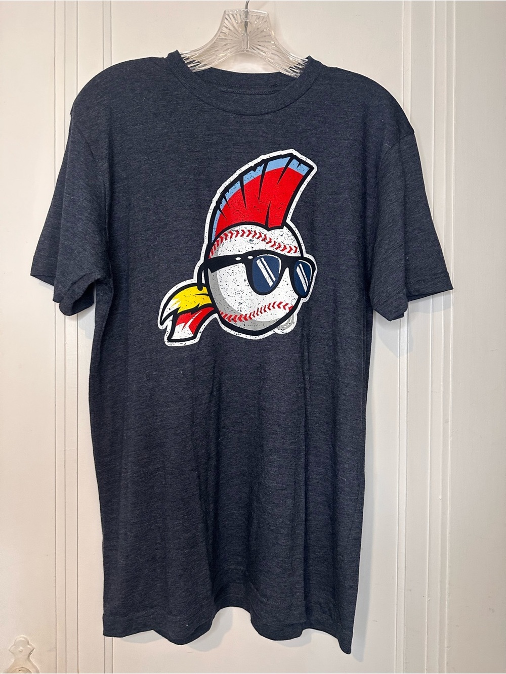 Major League Shirt Mens M Blue Ricky Vaughn Baseball Logo Retro 80s Baseballism